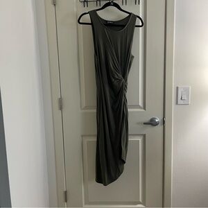Express olive green wrap dress